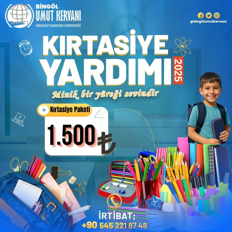 Bingöl Umut Kervanı’ndan, Kırtasiye Yardımı Çağrısı